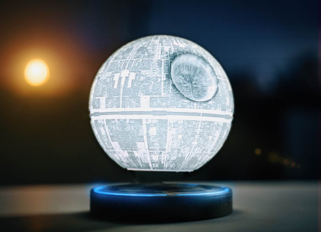 Lampe Death Star Star Wars - Taille Moyenne - LED Avec Support - Déco