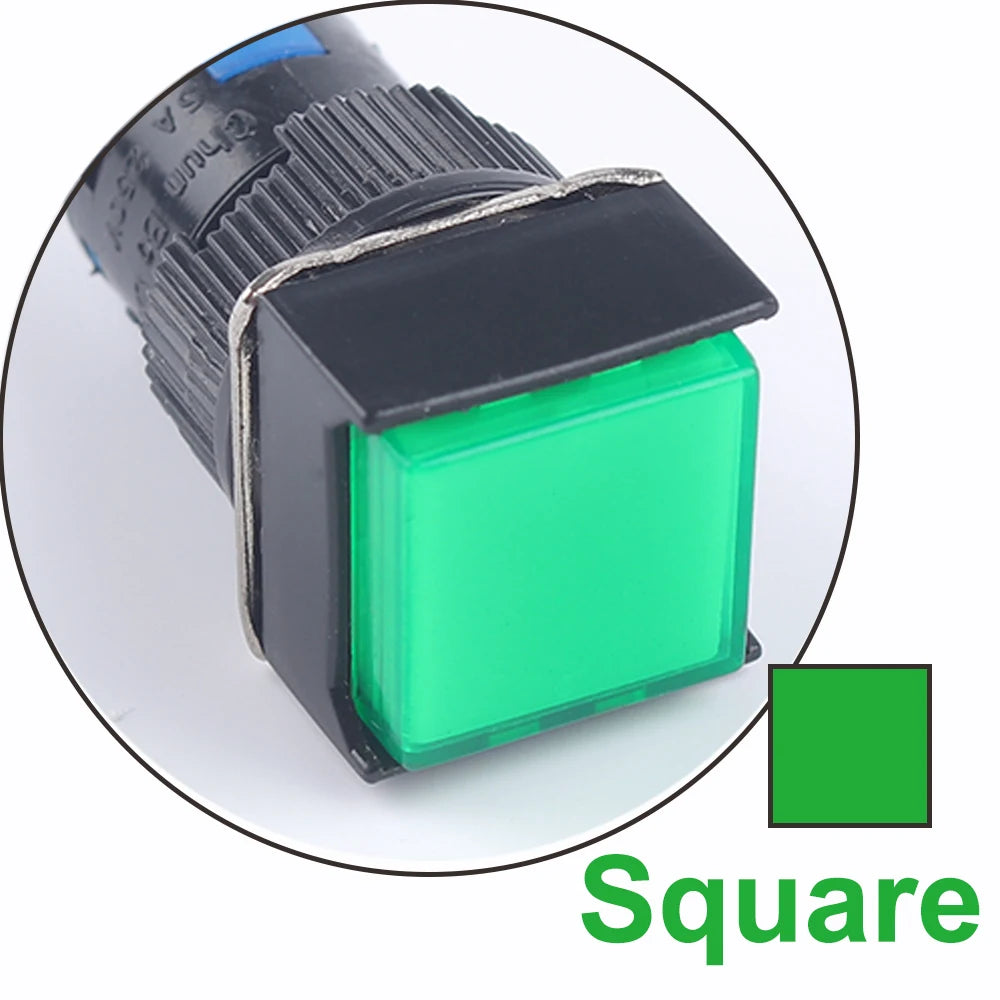 Push button with integrated LED - Green